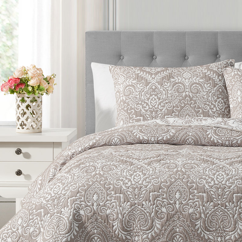 Ensemble de courtepointe en mélange de coton et jacquard tissé doux toutes saisons Cedar Court