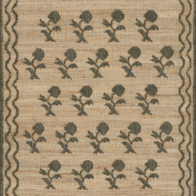 Tapis vert en jute et laine tissés à la main Erin Gates par Momeni Orchard