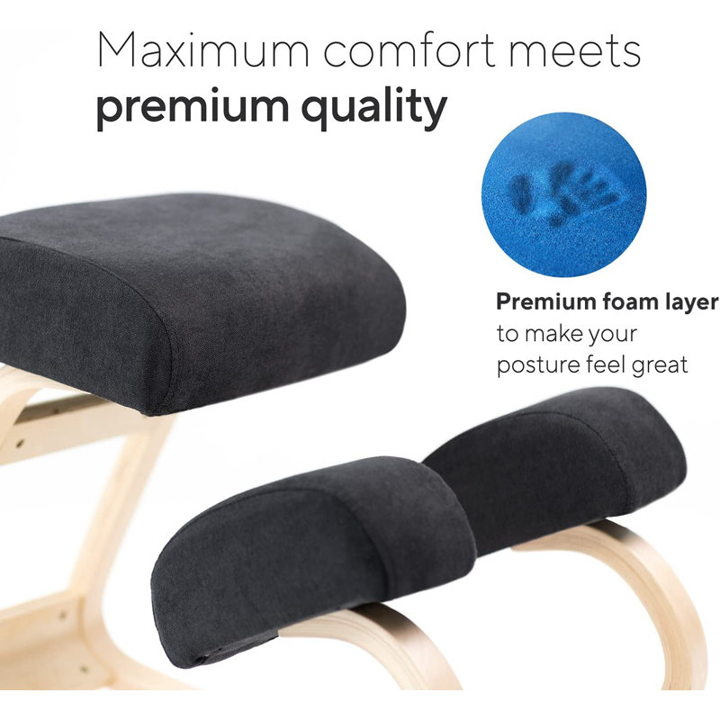 ErgoFlex Black Kneeling Office Chair with Durable Cushion Support