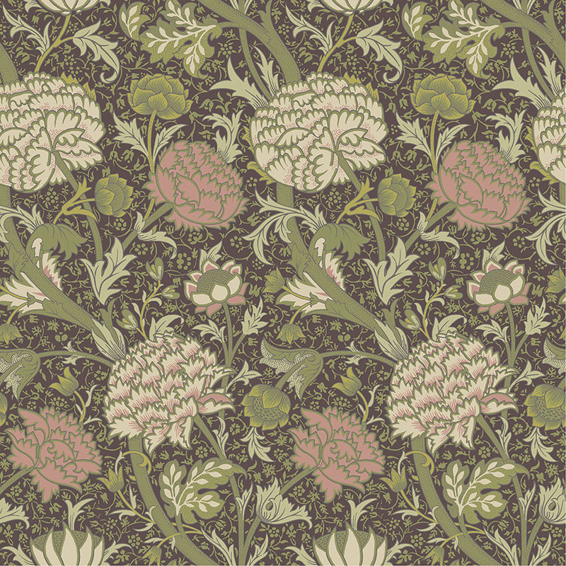 Rouleau floral Cybil, Prune