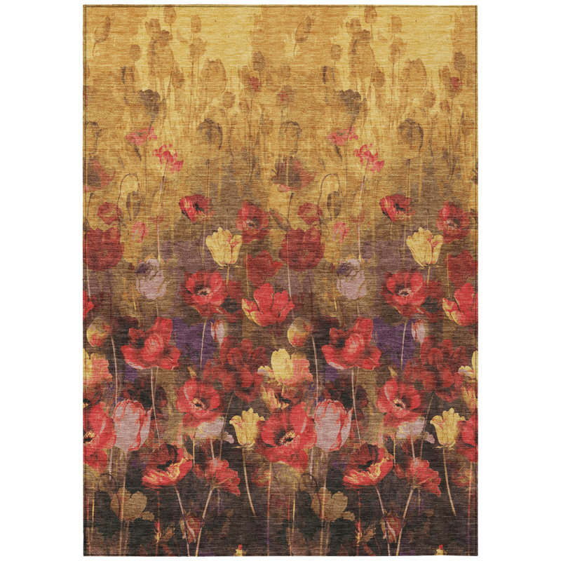 Tapis lavable intérieur / extérieur doré 8 pi x 10 pi