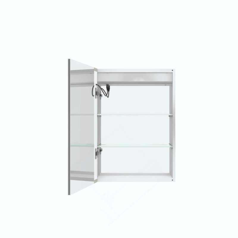 Armoire à pharmacie de salle de bain avec lumières, armoire à pharmacie à DEL avec miroir, armoire à pharmacie éclairée avec désembueur, gradateur, horloge numérique et affichage de la température, montage en surface
