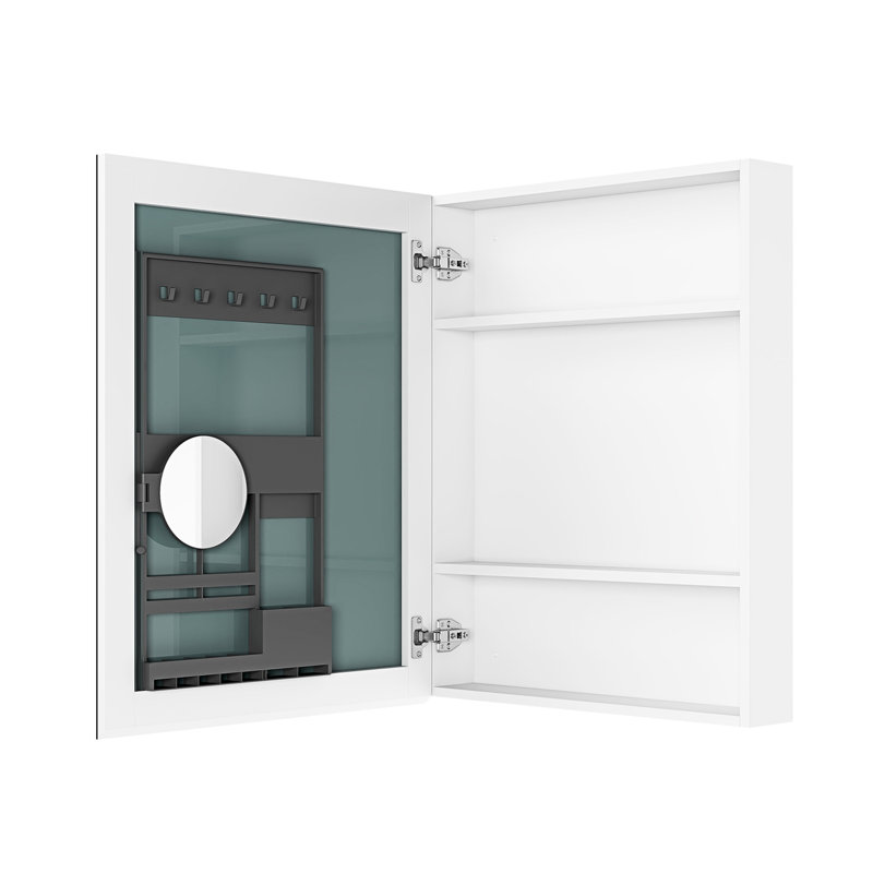 Armoire de salle de bain blanche 24 po x 30 po avec miroir biseauté - solution de rangement soignée de l 24 po x H 30 po