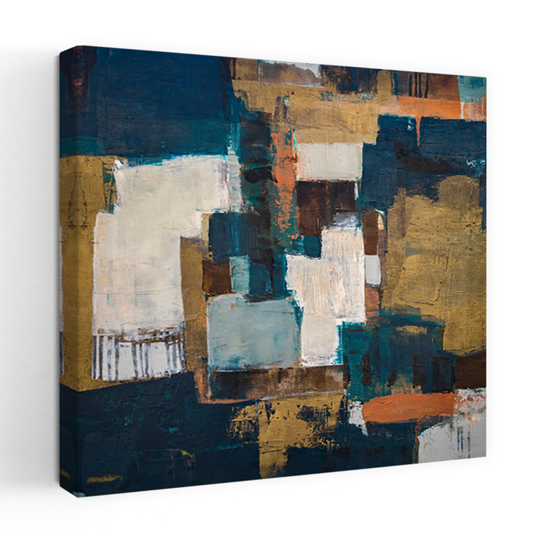 Promenade A Sienne, art contemporain abstrait, H 32 po x l 32 po