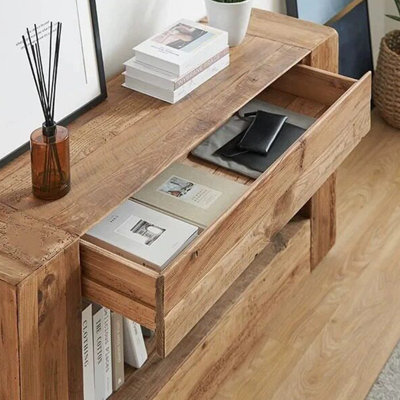 Modern-style solid wood console table