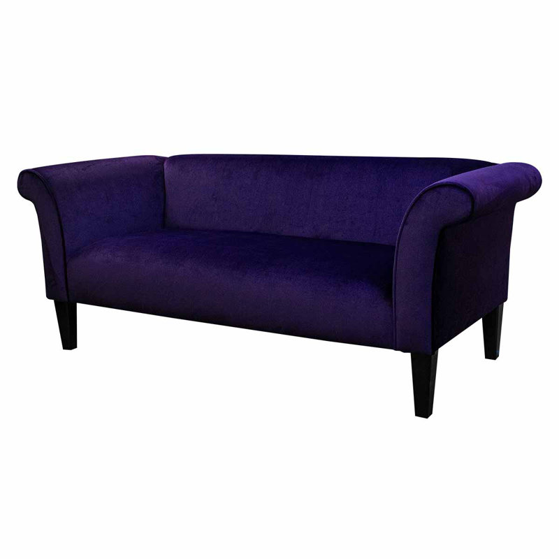 180Cm Round Arm Sofa, Purple