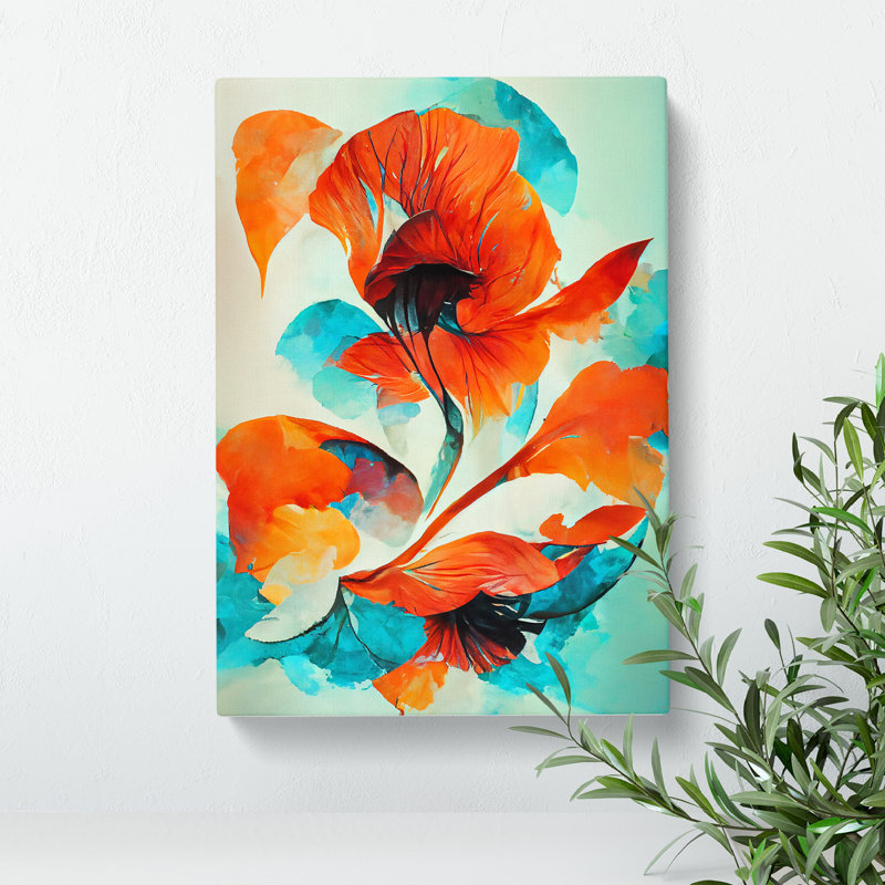 Amazing Abstract Floral No.3 - Wall Art, 60cm H x 40cm W x 3cm D, Wrapped Canvas, No Matte