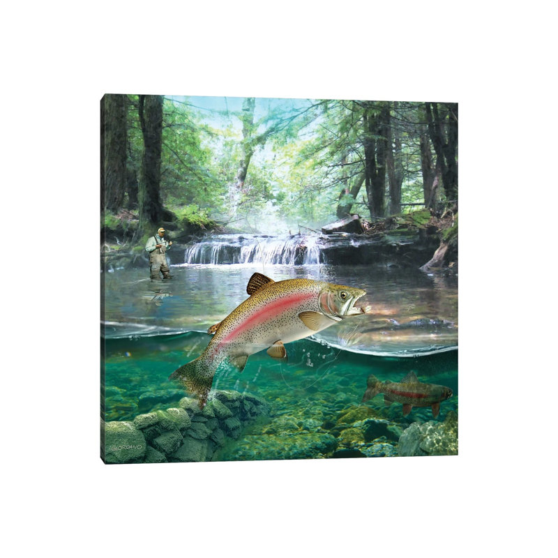 Below The First Waterfall - Wrapped Canvas Print, 66.04 cm H x 66.04 cm W x 3.175 cm D
