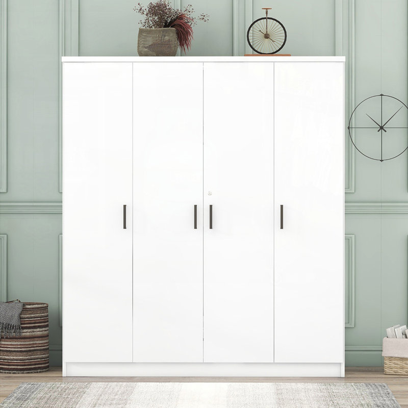 Armoire 4 portes avec 1 tiroir, Blanc