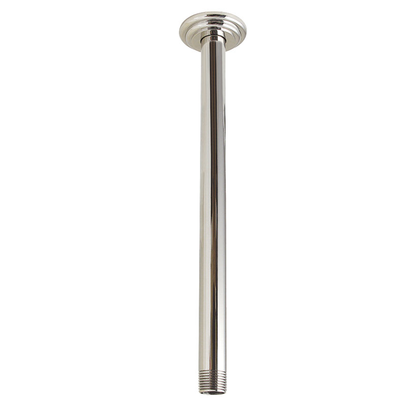 Bras de douche à fixation au plafond de 12 po avec bride ronde Kingston Brass, Nickel poli