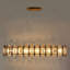 Lustre rectangulaire en cristal à 5 lumières à intensité variable Adyanna
