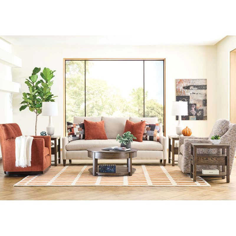 ROUND LIFT TOP COFFEE TABLE-DEEP BROWN