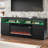 68" Media Console Fireplace TV Stand For TV Up To 78" with Electric Fireplace and LED Lights-1478532053