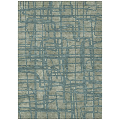 Machine Washable Indoor/Outdoor Chantille ACN2491 Abstract Rug