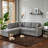 L Shape Couch,Sleeper Sofa Bed,Pull Out Sofa With Storage Ottoman And Two Pillows-293606341