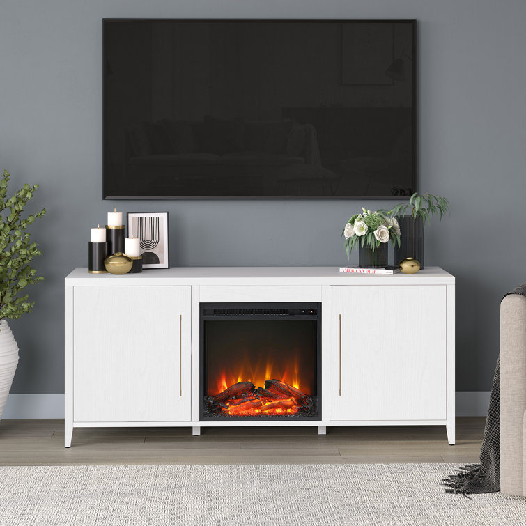 Duda TV Stand for TVs up to 65" with Electric Fireplace Included