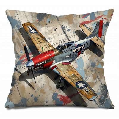  Abstract Squares Geometric Cotton Blend Reversible Throw Pillow