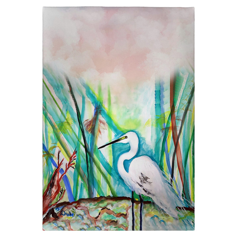 Egret in Marsh Guest Towel