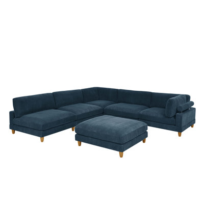 Canapé modulaire à large assise en velours côtelé