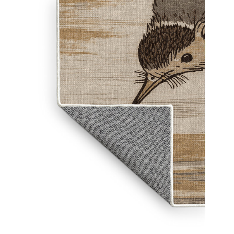 Washable Speckled Mousebird Birds Area Rug, Rectangle 7' x 10'