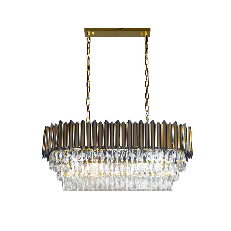 Lustre en cristal 12 lumières Selika, Or