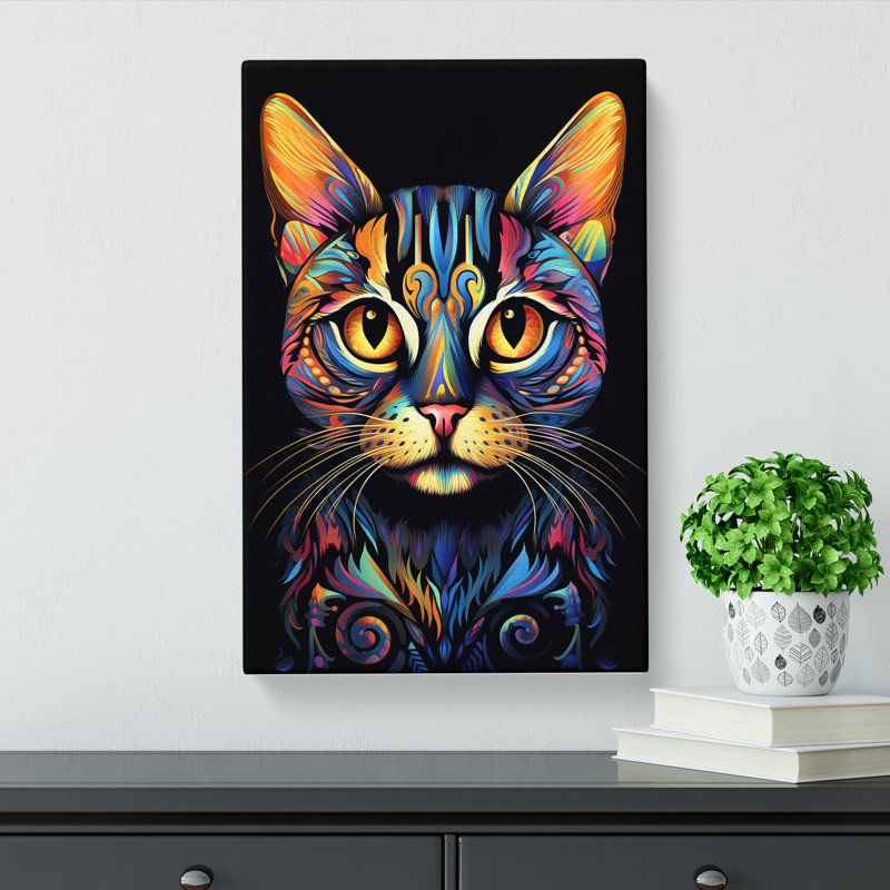 Bengal Cat Futurism No.2 - Wrapped Canvas, 60cm H x 40cm W x 3cm D