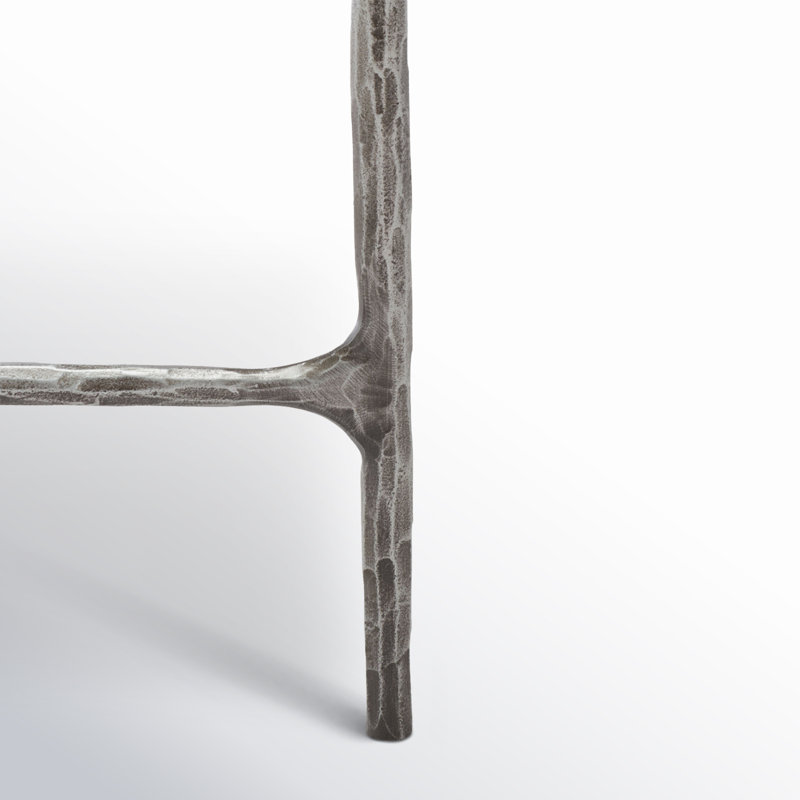Table basse en fer Evelynn H 18 po x l 40 po, Argent argent, Clair