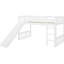 Lit mezzanine blanc avec lit en bois massif pour une belle glissade dans la chambre à coucher
