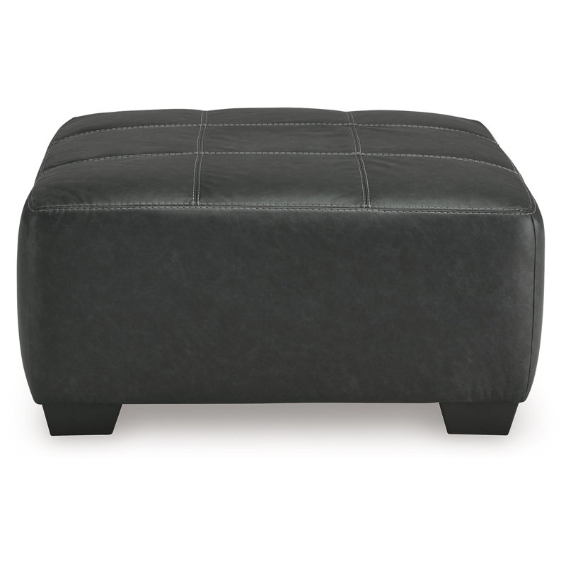 Burt Oversized Accent Ottoman, Dark Graphite Grey Polyester, 40 Inch