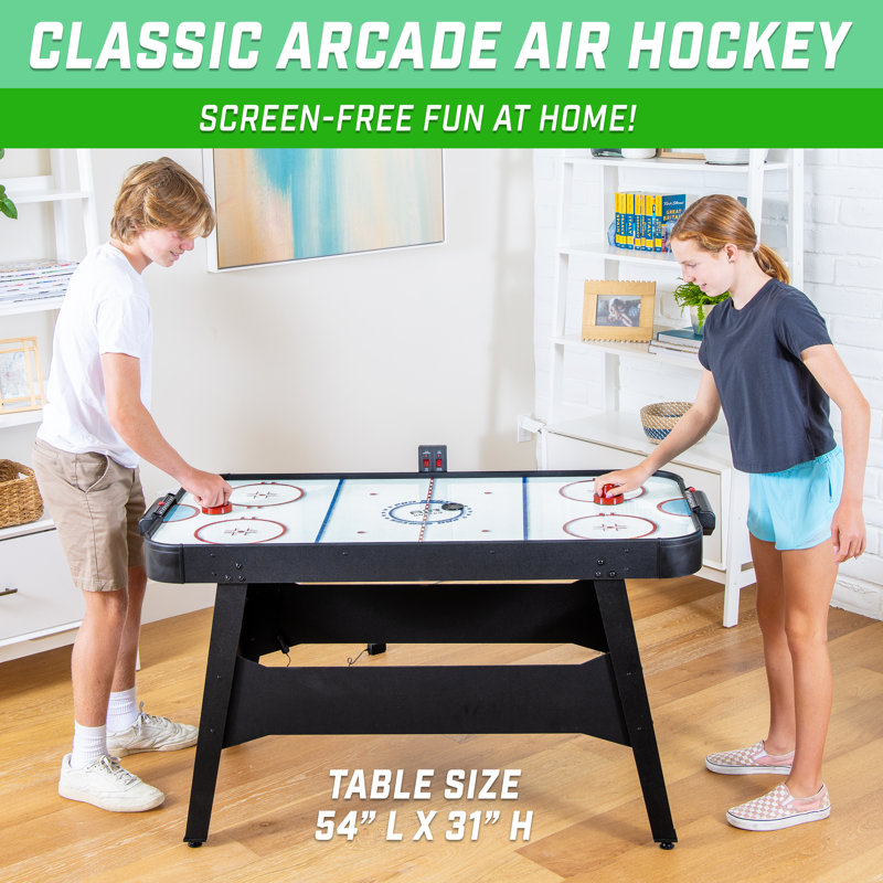 GoSports 54 Inch Black Wood Air Hockey Arcade Table