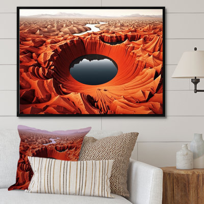 Mysterious Futuristic Desert Lake sur impression sur toile