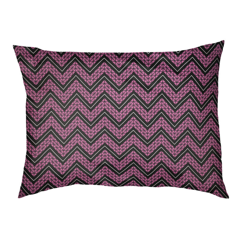 Coussin Chelan, Moyen (H 6,5 po x l 40 po x P 30 po), Mauve / Noir