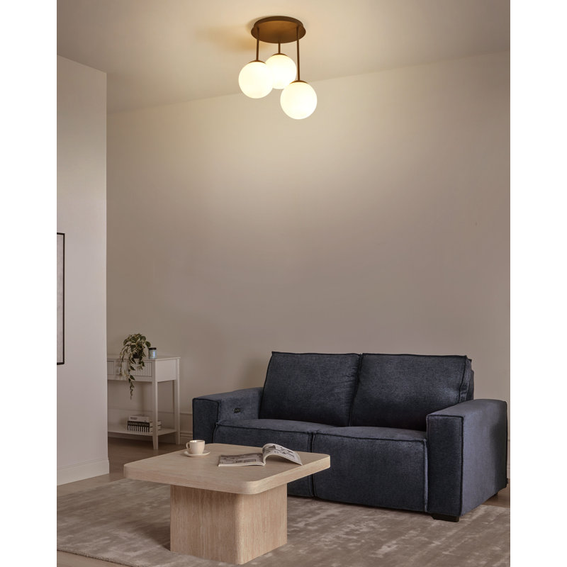 - Light Cluster Pendant, 3, Satin Black, 43cm H x 35cm W x 35cm D