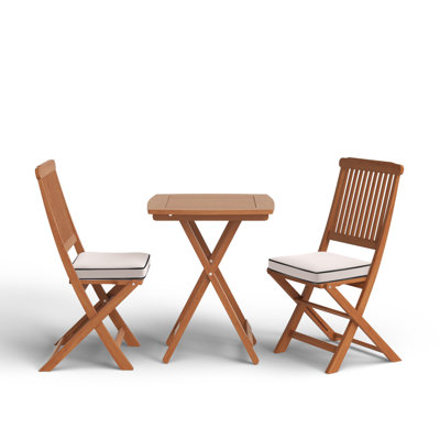 Carson Square 2 - Person 23.5" Long Bistro Set with Cushions by Birch Lane