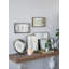 Silver Rectangle Plastic Mirror Trays with Abstract Motif - Set of 2 - L:17.5x12x2" S:15.5x10x2"