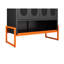 Armoire à chaussures à double face en maille avec pied de 5,9 po de hauteur, cloisons réglables pour les besoins de rangement sur mesure, robot de balayage à base creuse, métal noir thermolaqué, autoportante moderne-677217496