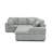 Horeb Corduroy Striped Sectional Sofa with Pull-Out Bed & Storage Chaise-120853756