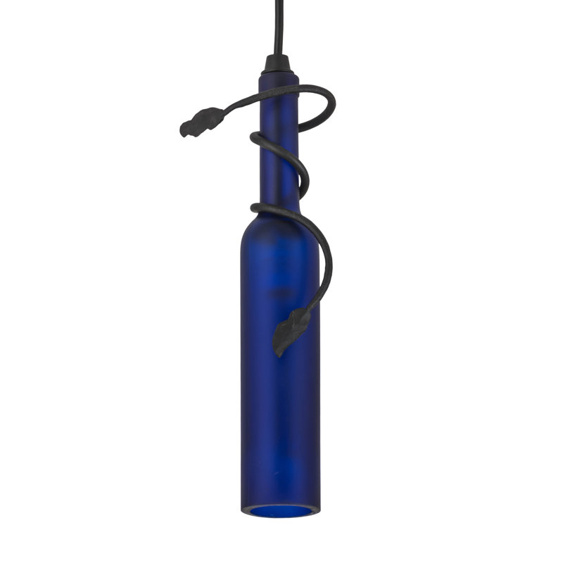 Greenbriar Oak 1 - Light Pendant, Frosted Blue, 84" H x 4" W x 4" D