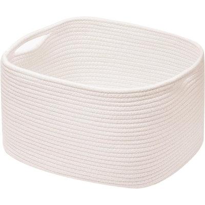 1 paquet de paniers en corde pour panier de rangement, panier en coton tissé avec poignées. Panier à couvertures pour ranger vêtements, jouets, livres, tablettes, etc., L 15 po x l 10 po x H 9,5 po