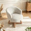 Chaise pivotante avec base en bois en forme de croix-129420644
