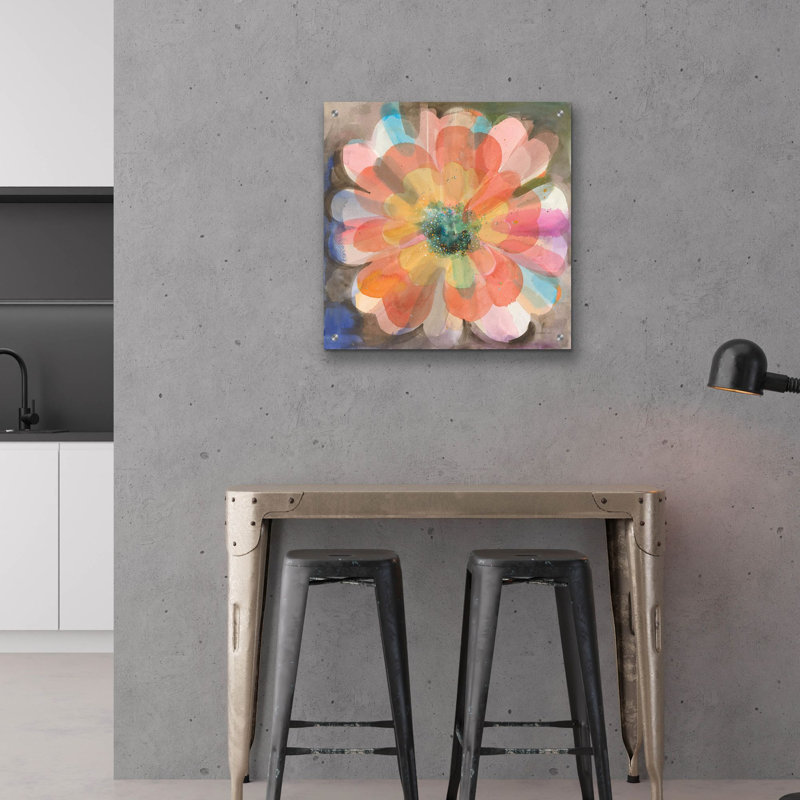 «Kaleidoscope Flower» par Danhui Nai, art mural en verre acrylique, H 24 po x l 24 po x P 0,2 po