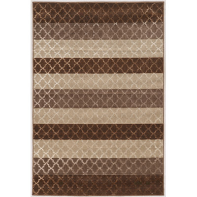 Rayures brunes/beiges Tapis décoratif