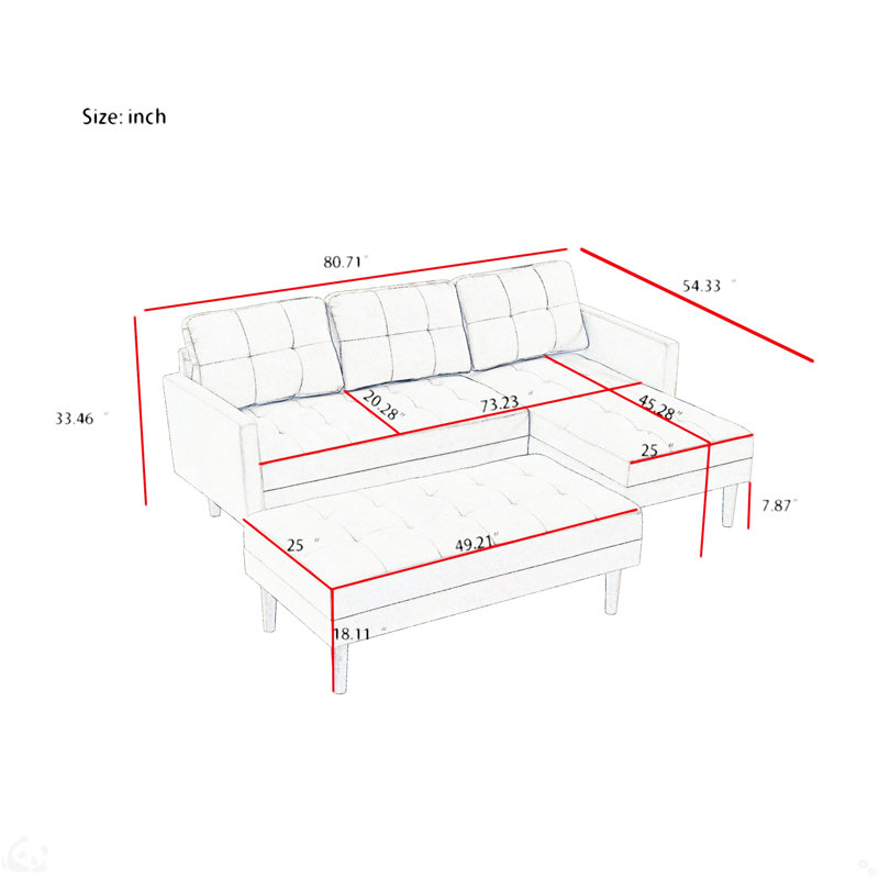 Canapé-lit modulaire en tissu faisant face à la droite, Lin blanc