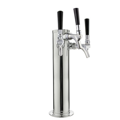 Kegco Stainless Steel Outdoor Triple Tap Conversion Kit with — FIN-0019335 | Fridge.com