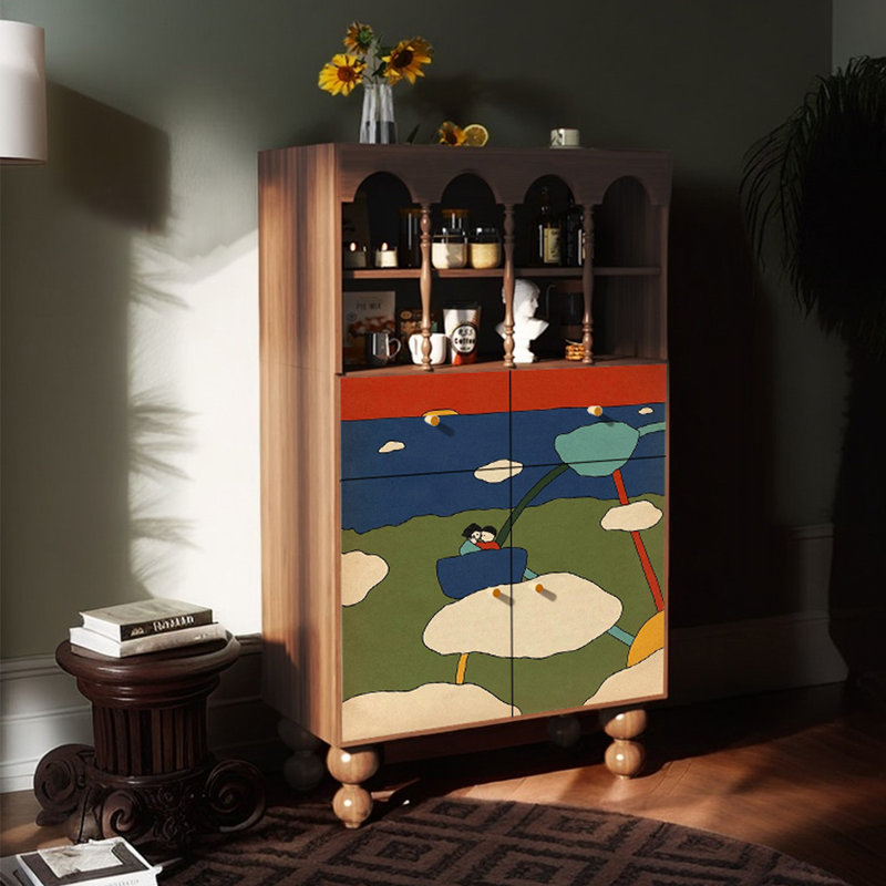 Armoire moderne et multifonctionnelle en bois, Brun
