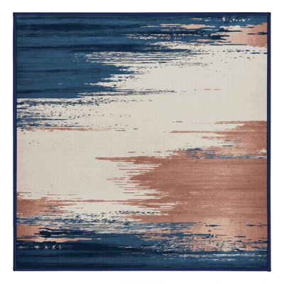 Machine Washable Watercolor Gray Area Rug