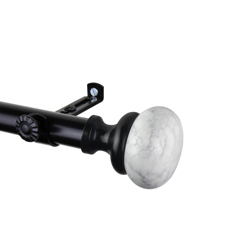 Mykena 13/16" 4-Sided Bay Window Curtain Rod, Black, 28"-48" (each side)
