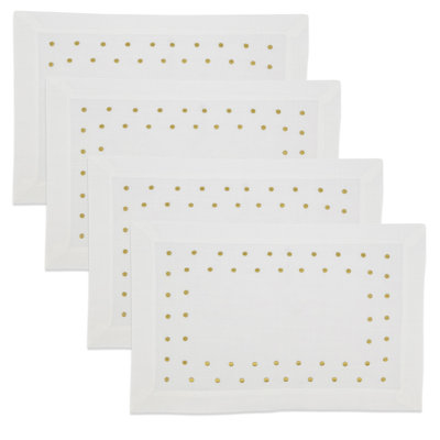 Aadhya Collection Polyester Polka Dots Rectangle Placemat