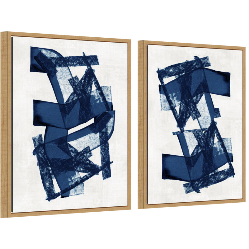  "Abstract Blue Structure No. 2 & 3" par Cartissi, art mural sur toile encadré