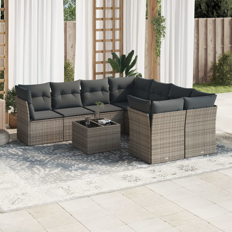 Ensemble de canapé modulaire en rotin PE 9 pièces Vidaxl